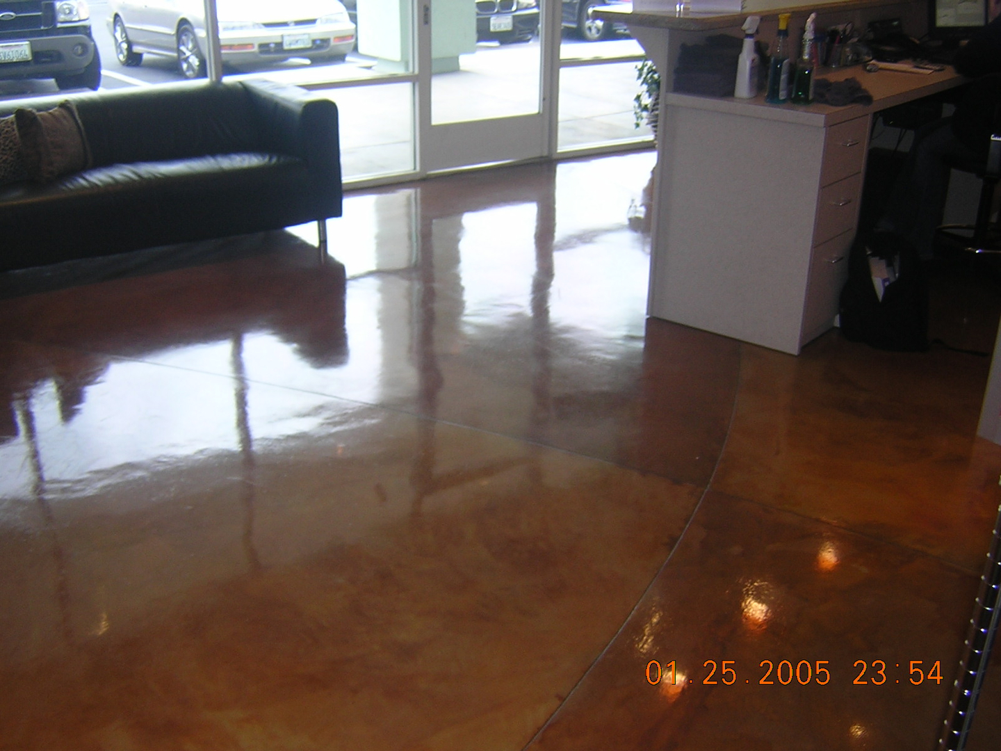 A Brown Color Glazing Floor for Reception Area