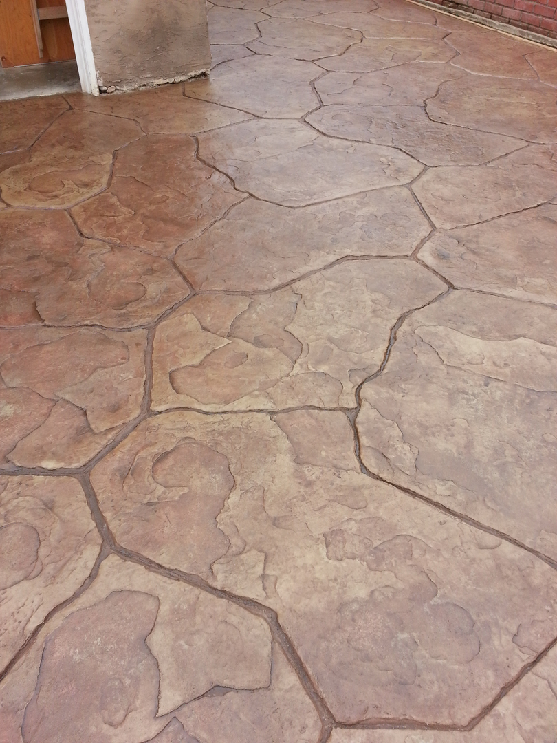 A Cement Flooring Option With Stone Design