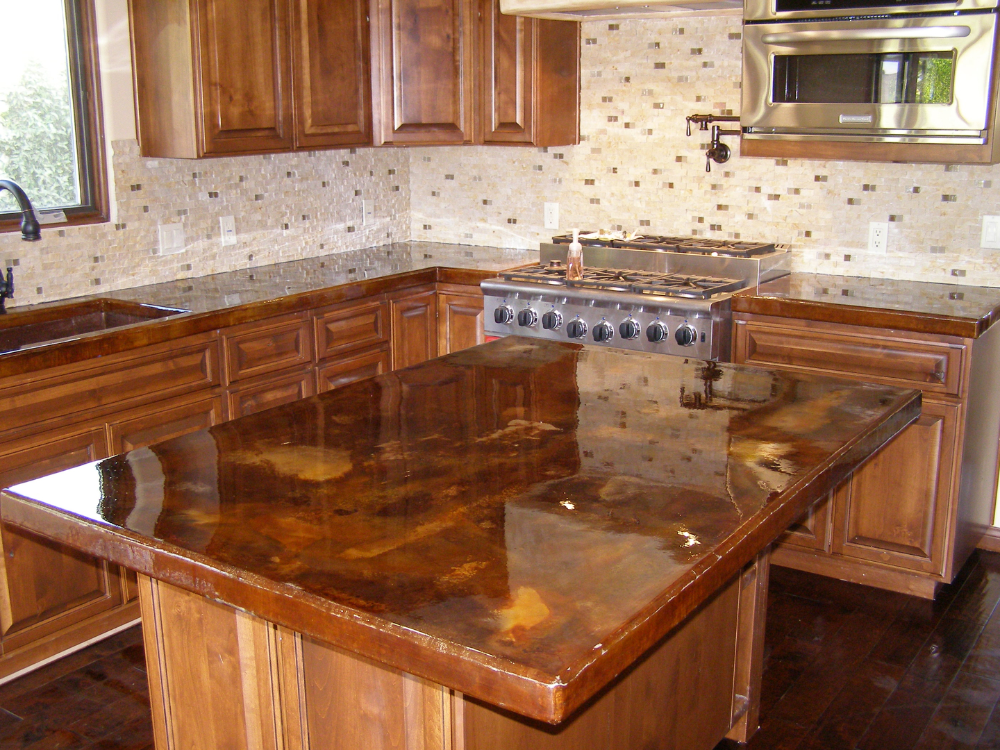 A Full Wood Kitchen Space With Matching Countertops