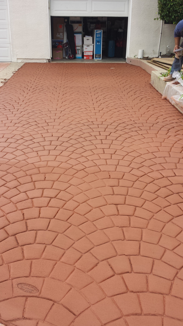 Terracotta Pathway With Block Stone