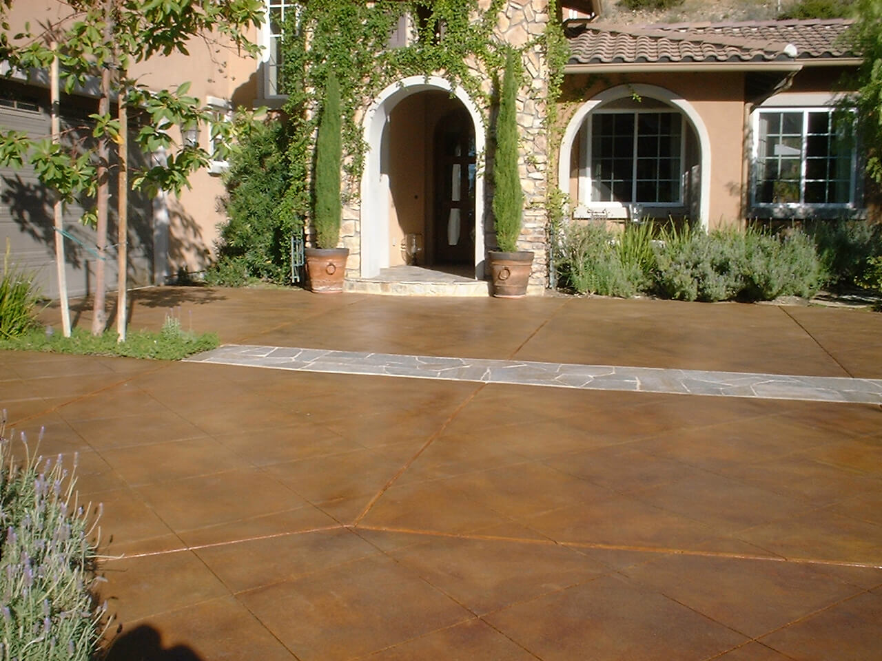 A Terracotta Color Flooring for Outside a House