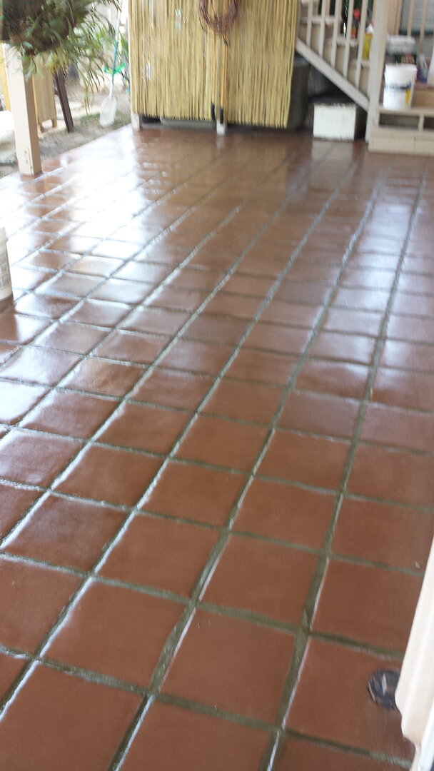 A Linoleum Finish Block Tiled Surface