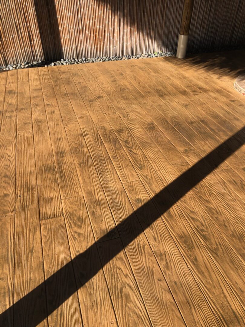 Close view of the brown wooden flooring