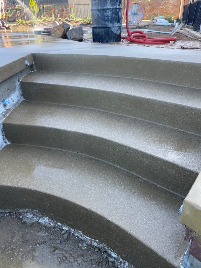 Close view of Sand Finish Concrete Steps