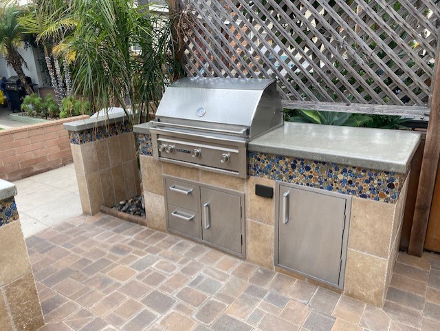 Close view of barbecue kitchen outdoor