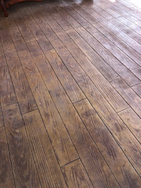 Closeup view of the wooden flooring